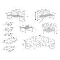 Bellavista »Jersey« Gartenlounge, braun, Eukalyptus Holz FSC 100, für 5 Personen