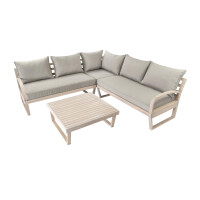 Bellavista »Jersey« Gartenlounge, braun, Eukalyptus Holz FSC 100, für 5 Personen