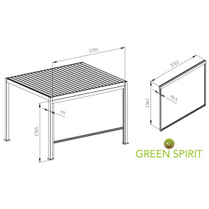 »Mirador« Sonnenrollo für 4m Pergola...