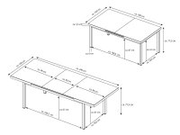 Gartenmöbel Set Boston 1, 6x Hochlehner Gartenstühle, 1x ausziehbarer Tisch
