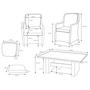 Bellavista »Ria« Dininglounge Set, grau, Polyrattan, für 4 Personen