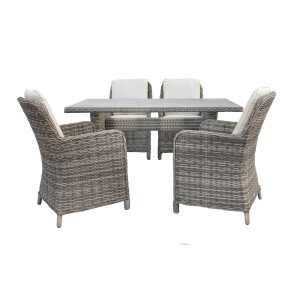 Bellavista »Ria« Dininglounge Set, grau, Polyrattan, für 4 Personen