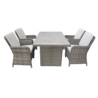 Bellavista »Ria« Dininglounge Set, grau, Polyrattan, für 4 Personen