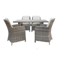 Bellavista »Ria« Dininglounge Set, grau, Polyrattan, für 4 Personen