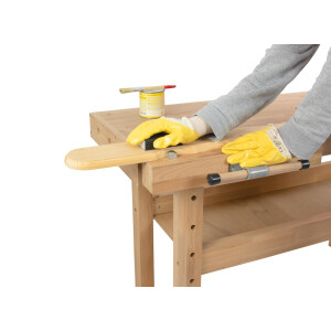 ikta Hobelbank aus Buchenholz 140 × 50 cm – 400 kg Tragkraft – inkl. Schraubstock