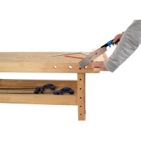 ikta Hobelbank aus Buchenholz 140 × 50 cm – 400 kg Tragkraft – inkl. Schraubstock
